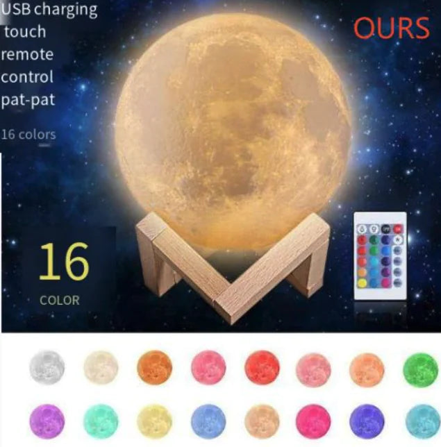 3D Moon Lamp – Lampe Lune LED Tactile